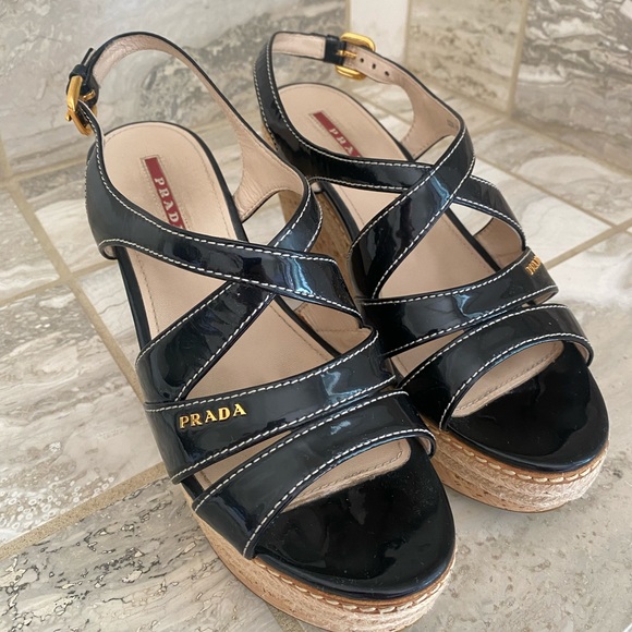 Prada Buckle Strap Wedge - Picture 2 of 5